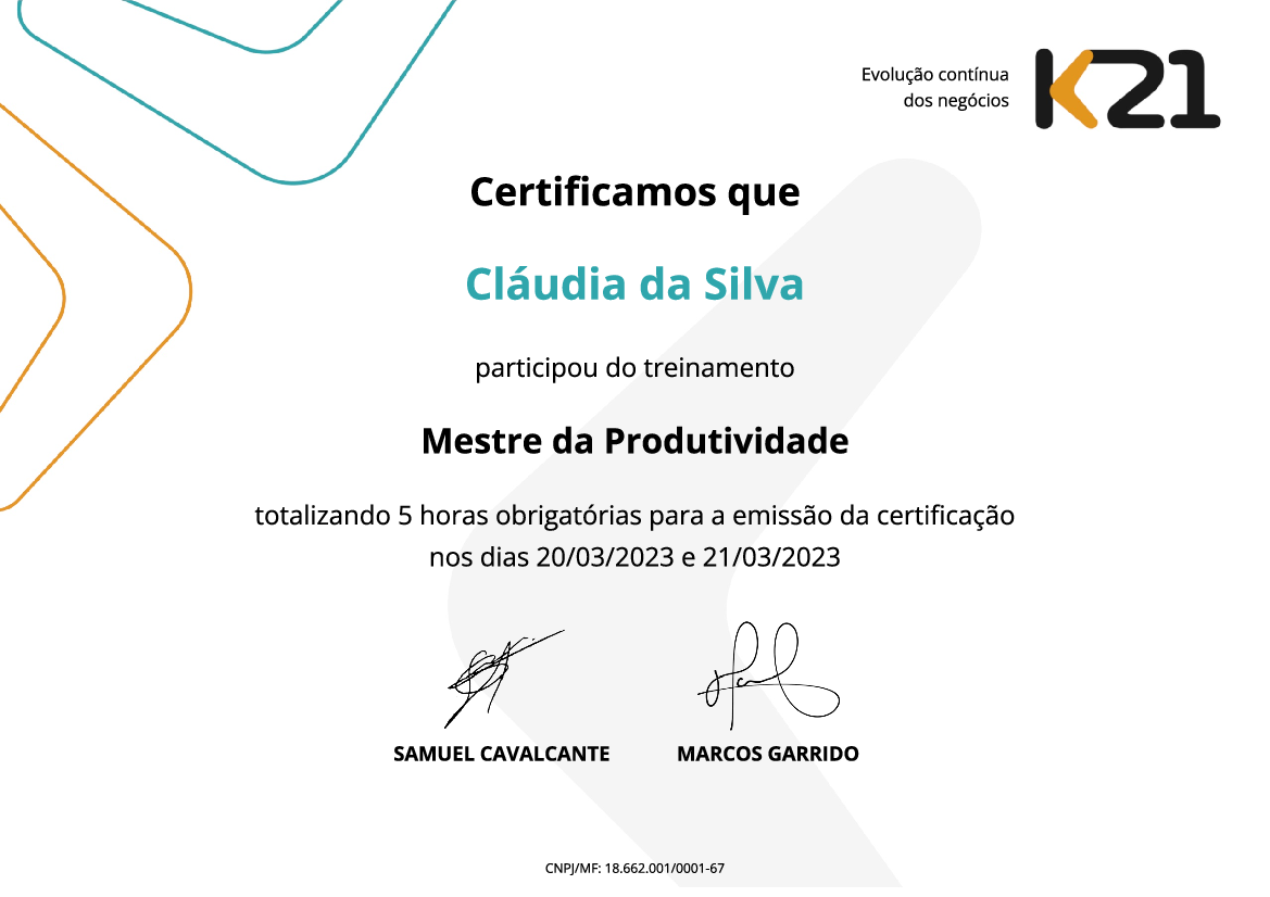 Certificado K21